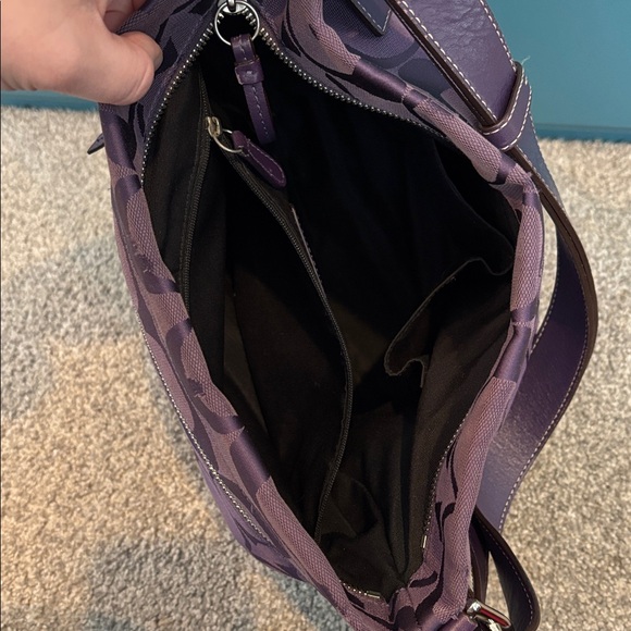 Coach purple Signature Duffle Shoulder Bag with matching wristlet F15067 - Picture 12 of 16